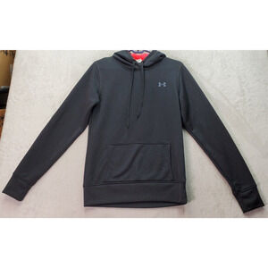 Under armour Hoodie Womens Small Black Polyester Long Sleeve Drawstring Pullover